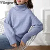 Dames Knits Tees YYGegew Winter casual chic kasjmier oversized dikke trui truien Dames losse trui Pullover vrouwelijk met lange mouwen 231213