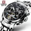 Tourbillon Automatyczne zegarki Mens Carnival Top Multifunkcyjna Maszyna Business Watch Men Wodoodporne szkieletowe zegarek 263q