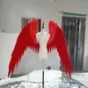 Костюмированные красивые белые, красные мультяшные крылья ангела с перьями для показа мод, реквизит для свадебной съемки, косплей, игра, костюм213A