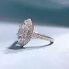 クラスターリング2023 925シルバーリング6 13馬のアイダイヤモンドヨーロッパとアメリカのインスタイルの結婚式の女性