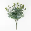 Decorative Flowers 1PCS Plastic Eucalyptus Simulated Money Leaf Artificial Plants Flower Arrangement Accessories Garden Porch Window Box