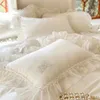 Bedding Sets French Princess Set Romantic Lace Ruffles Duvet Cover Soft Silky Quilt Bed Sheet Or Fitted Pillowcase