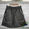 Mäns shorts vintage lapptäcke dragkedja fin tvättade tunga tyg shorts män kvinnor högkvalitativa dragskort t231214
