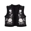 Vrouwen Vesten 2024 Herfst Winter Lamswol Vest Vrouwen V-hals Vintage Vest Borduren Mouwloze Jas Dames Warm Vest