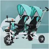 Poussettes # Tricycles Vélos pour enfants Twin 1-5 ans Les poussettes pour bébés peuvent être transformées 3 en 1 Poussette Landau Poussette Drop Delivery B Dhhmk