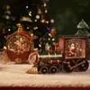Oggetti decorativi Figurine Babbo Natale Pupazzo di neve Regalo di Natale Vigilia di Natale Scatola Treno Sfera di cristallo Ornamenti Scatola da tavolo Decorazione 231214