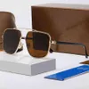 Novos óculos de sol populares masculinos óculos quadrados com armação de metal e pernas óculos de estilo casual simples 100% proteção UV400 Enviar box191j