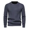 メンズセーター2023秋/冬のセーターワッフルソリッドカラーニットウェア高品質のメンズウェアファッションOネック男性トップス