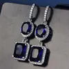 Pansysen Luxury Emerald Citrine Drop Earrings Genunie 925 Sterling Silver Jewelry Earrings for Women Party Engivergies 2011133478