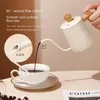 Coffee Pots 304 Stainless Steel Pour Over Kettle Slim Mouth Long Hanging Wooden Handle Pot Coffeeware Drip Gooseneck Graduated y231214