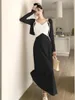 Casual Dresses Insta Women's Autumn Clothing 2023 Dress Patchwork Stylish Minority Fashion Gentle Long For Women