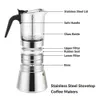 Kaffekrukor 2 personer Double Pot Glass Italian Machine Moka High Pressure Ction Espresso Kettle Coffeeware Home 231214