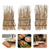 Dinnerware Sets 3 Pcs El Restaurant Plate Bamboo Fence Wooden Plant Pot Table Decor Decorative Sushi Dessert