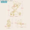 Poussettes # Poussettes # Original maman voiture haute paysage luxe 3 en 1 bébé poussette né chariot pliant Pram303F Q231215