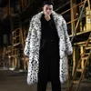 Fourrure pour hommes Fausse fourrure léopard hommes hiver épais à capuche fausse fourrure manteau veste à manches longues chaud luxe fourrure noir Parkas Bontjas Furry Shaggy vêtements d'extérieur Q231212