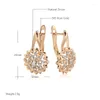 Dangle Earrings Kinel 585 Rose Gold Color Sexy Drop Unusual Flower Natural Zircon Women's Party Girls Exaggerated Jewelry