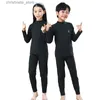 Pajamas Children's Thermal Underwear Set Autumn And Winter Thick Boy And Girls Traceless New Baby Autumn Clothes Warm Soft Sleep Wear R231214