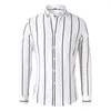 Men's Dress Shirts Classic Collar Long Sleeve Striped Lapel Shirt Casual And Formal Blouse Top For A Timeless Look Available In Sizes S 2XL