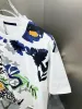 T-shirt Plus da uomo Polo Girocollo lettera ricamata e stampata abbigliamento estivo con pantaloncini da strada in puro cotone alla moda T-shirt stile spiaggia di alta qualità