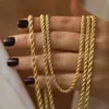 Hurtownia Hip Hop Men 316L Kabel wypełniony ze stali nierdzewnej Franco Gold Naszyjnik 14K 18K Gold Twist Łańcuch Naszyjnik