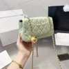 designer bags handbag cross body bag women high quality channel lambskin leather shoulder clutch flap mini wallet on chain gold ball purse plaid quilted bag