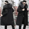 Manteau chaud épais en fausse fourrure pour homme, Parker d'hiver moyen et Long en une, veste thermique, doublure amovible, 231213