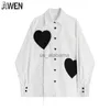 Dames Blouses Shirts Awen Mode Dames Shirts Met Lange Mouwen Koreaanse Losse Harajuku Hart Pirnted Casual Streetwear 2022 Zomer Vrouwelijke Blouse top YQ231214