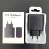 45W Super Fast Charger Type C Wall Adapter för Galaxy S22 Ultra S22P Note10 Obs 10p Obs 20 S20 S21 45 Watt laddning med förpackningsbox LL