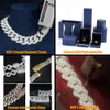 Partihandel Spotvaror Iced Out Chain 12mm 2 Tone Diamond Prong Moissanite Cuban Chain