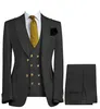 Men's Suits Mens 3 Pieces Double Breasted Business Gentleman Classic Design Blazer Prom Slim Fit Suit Tuxedos & Pants Vest