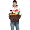 Men's Hoodies Men 3d Hoodie Print Nutella Food Hip Hop Casual Tops Fashion Pullovers Sweatshirts Funny Printed Plus Size Coat