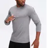 lu Uomo Yoga Outfit T-shirt sportiva a maniche lunghe Uomo Sport Style Colletto con bottoni Camicia Allenamento Fitness Abbigliamento Elastico Abbigliamento ad asciugatura rapida6890