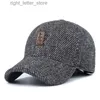 ボールキャップウールニットデザイン冬野球帽の男性は、暖かい帽子をかぶって暖かい帽子を厚くします韓国の帽子カモフラージパパドジャース野球YQ231214