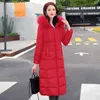 Trenchs de femmes Vestes Vestes Nice Winter Bureau Dames Slim Capuche Long Down Coton Parkas Femme Solide Plus Taille 6XL Épais Vêtements d'extérieur pour femmes