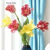 Dekorativa blommor 1st Silk 3D Parrot Tulpan 68cm Artificial Flower Real Touch Fake Bouquet For Wedding Decoration Home Garen Decor