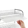 Kitchen Storage 3 Tier Dish Drainer Stainless Steel Drying Rack Bowl Pot Draining Stand Dryer Tray Holder Organizer Shelf