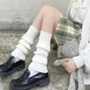 Calzini da donna Lolita Coprigambe lungo in lana lavorato a maglia da donna Scaldabraccia Y2K Autunno Inverno Crochet Mucchio Polsini per stivali Cosplay