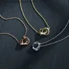 Pendanthalsband 925 Sterling Silver Double Circle Roman siffra halsband Enkelt och mångsidiga smycken för kvinnors jubileumsgåva Q231214