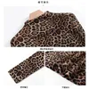 Mulheres camisetas de alta qualidade 2023 mulheres tops inverno outono leopardo impressão - camisa feminina gaze roupas sexy colheita top roupas blusa casual