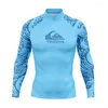 Damen Bademode Herren Surfen Rashguard Shirts Langarm Eng UV-Schutz Wassersport Schwimmen Schwimmanzug Tauchen Tops Boxen T-Shirt