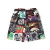 Abathing A Ape Herren-Sweatshorts im CD-Album-Stil mit Motiv und Monogrammmuster