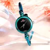 손목 시계 SDOTTER 럭셔리 작은 보라색 팔찌 여성 시계 스테인레스 스틸 레이디 시계 미니멀리즘 패션 여성 Reloj M