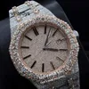 Orologi da uomo Top 2023 Nuovo stile Vvs Moissanite Orologio quadrato Iced Out Qualità Oro rosa Tono argento Quadrante di prova cassa