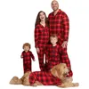 Passende Familien-Outfits, Weihnachten, passende Pyjamas für die Familie, Kleidungssets, langärmlig, rot kariertes Hemd, Hosen, Kleinkind, Mädchen, Mutter und Tochter, Kleidung, Pyjamas 231213