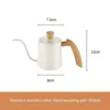 Coffee Pots 304 Stainless Steel Pour Over Kettle Slim Mouth Long Hanging Wooden Handle Pot Coffeeware Drip Gooseneck Graduated y231214