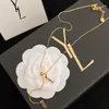 Dames Charm Y Merk Letter Ketting Luxe Designer Boutique Ketting Met Doos Verjaardag Liefde Familie Cadeau Sieraden Lange ketting 18K Vergulde Klassieke Stijl Ketting