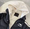 Hiver enfants designer doudoune garçon filles à capuche rayures coton polaire vestes enfants manteau B2016