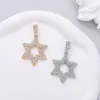 Bijoux Hip Hop Fashion pour hommes Crystal Iced Out Star of David Symbol Pendant Full Diamond Star Collar Collier Ornement