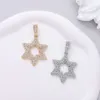 Moda hip hop jóias para homens cristal congelado estrela de david símbolo pingente cheio diamante estrela colar ornamento colar