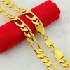 Italienische Herren-Halskette mit 24 Figaro-Gliedern, 10 mm, 14 Karat Gelbgoldfüllung, 249 Karat
